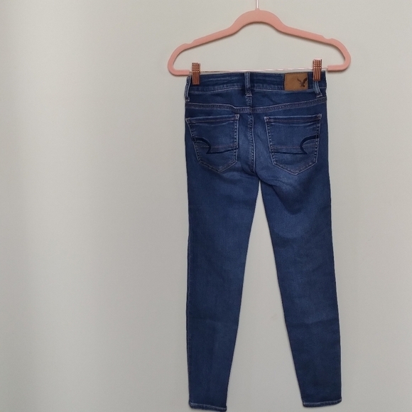 American Eagle Mid Rise Medium Wash Jeggings Size 00 Short - Picture 2 of 10